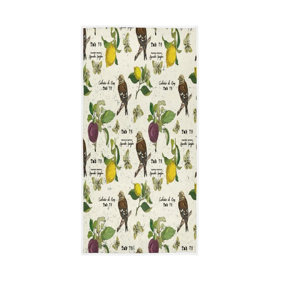 GuoChe Vintage Bird Lemon Branches Cotton Fingertip Towels, 30 x 15 Inches