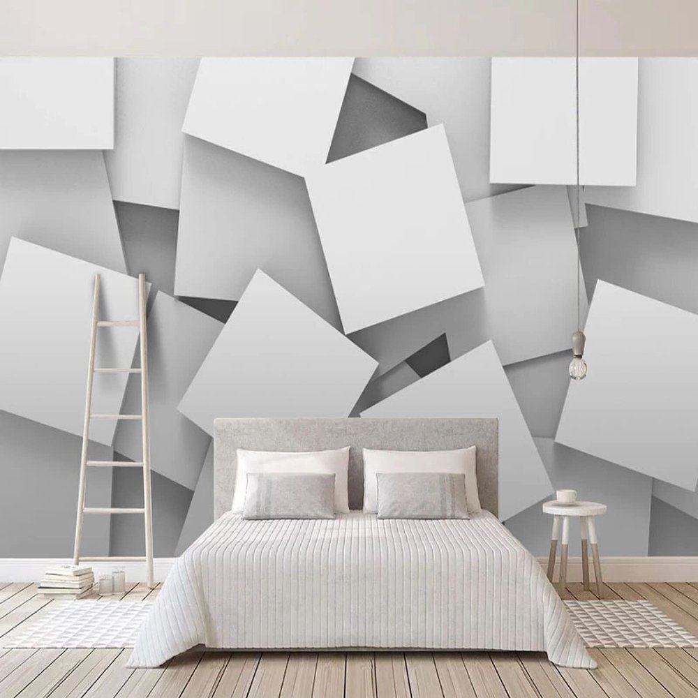 Custom Wallpaper, Modern 3D Stereo Cube Space-Enhancing Wall Mural for Living Room TV Wall, Sofa, Bedroom Decor, Creative Fresco
