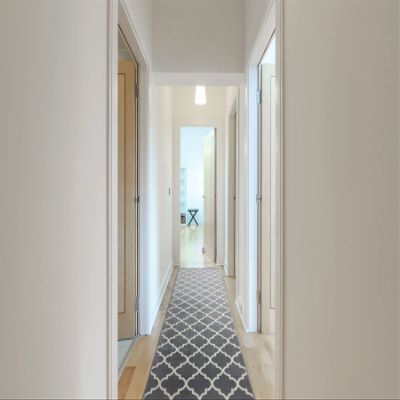 rugsx BCF MORAD Trelis Moroccan Trellis Runner Gray/Cream 60 x 870 cm