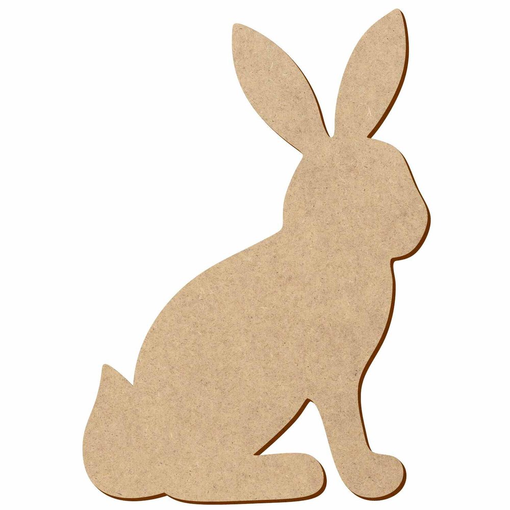 MDF Wooden Sitting Bunny Rabbit - 3–50 cm Scatter Decor, Crafts, Wall Decor