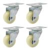 Suwooy Nylon Swivel Casters, 40/50/63 mm, 4-Pack, Heavy-Duty Furniture Casters with Brakes, 4 No-Brake 63 mm view 1
