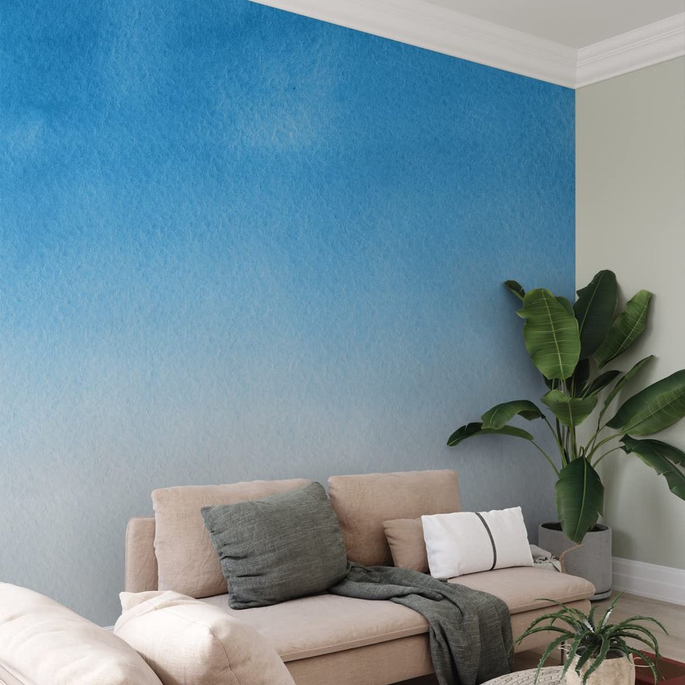 Muralo Nonwoven Wallpaper Blue Abstraction Ombre XXL, 300 x 210 cm