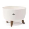 MELTOM Flower Pot with Feet, 33 cm, Cream, with Drainage Base view 1