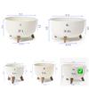 MELTOM Flower Pot with Feet, 33 cm, Cream, with Drainage Base view 4