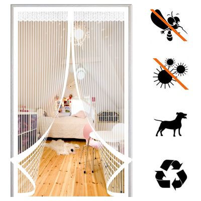 Magnetic Insect Screen Door, Self-Closing, No Drilling, White, 170 x 260 cm