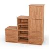 ben+camilla.com Square Solid Wood Stepped Shelf, Right-Hand Hinge | Astoria Cube Shelf Set | 114.8 x 117.6 x 32 cm, Core Beech | with Doors and Drawers view 1