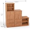 ben+camilla.com Square Solid Wood Stepped Shelf, Right-Hand Hinge | Astoria Cube Shelf Set | 114.8 x 117.6 x 32 cm, Core Beech | with Doors and Drawers view 2