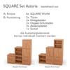 ben+camilla.com Square Solid Wood Stepped Shelf, Right-Hand Hinge | Astoria Cube Shelf Set | 114.8 x 117.6 x 32 cm, Core Beech | with Doors and Drawers view 3