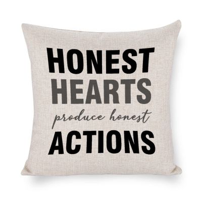 Wodevor Honest Hearts Produce Honest Actions Pillow Cover, 16 x 16 in