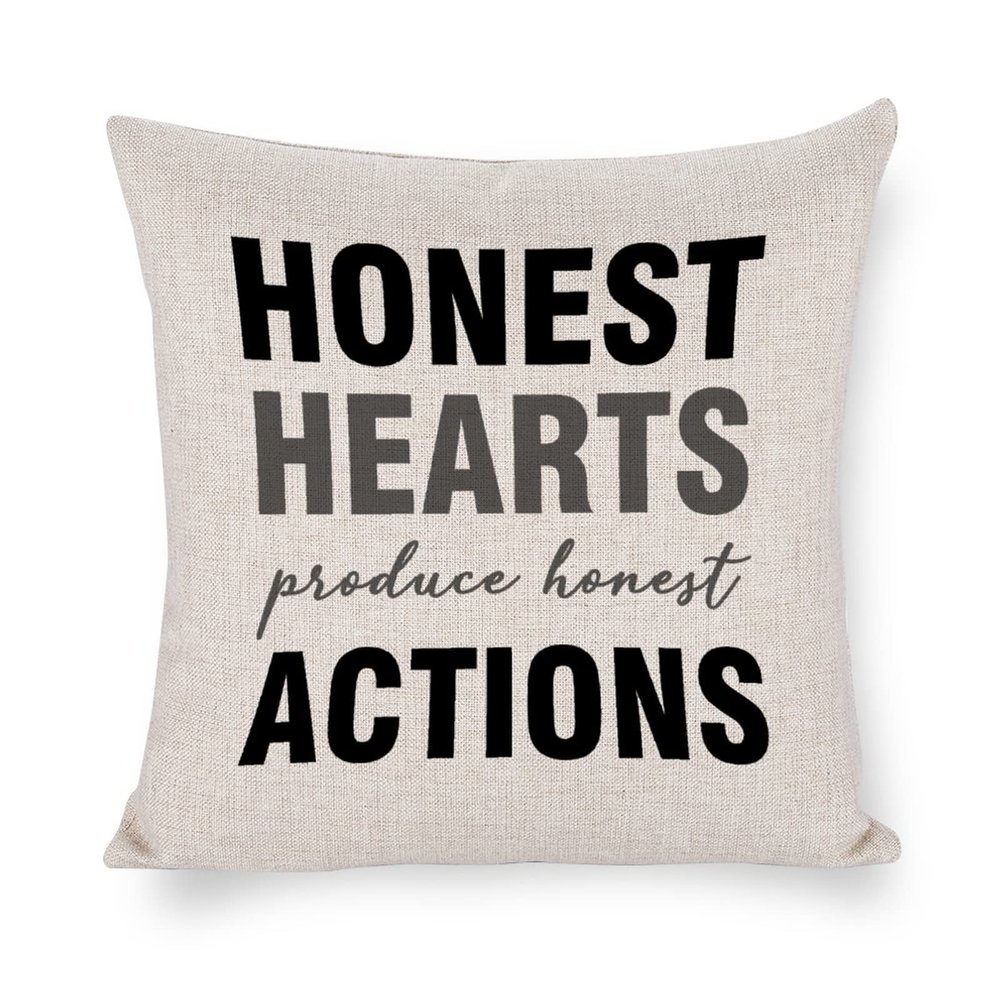 Wodevor Honest Hearts Produce Honest Actions Pillow Cover, 16 x 16 in