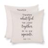 “Therefore What God Has Joined Together, Let No One Separate” Decorative Pillow Cover, 16 x 16 in view 4