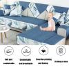 WYZPA Dog Couch Cover for L-Shaped Sectional Sofa, Polyester Chaise Slipcover, Non-Slip Furniture Protector, Blue, 90 × 70 cm / 35 × 28 in view 2