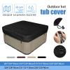 LDIW Square All-Weather Garden Hot Tub Cover, 210D Waterproof Oxford Fabric, Black, 207 x 207 x 30 cm view 3