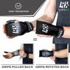 LYFT-RX Carbon Fiber Hand Grips for Weightlifting, Cross-Training, Pull-Ups, Muscle-Ups & Gymnastics, Fingerless No-Hole Palm Grips, Black X-Gro view 4