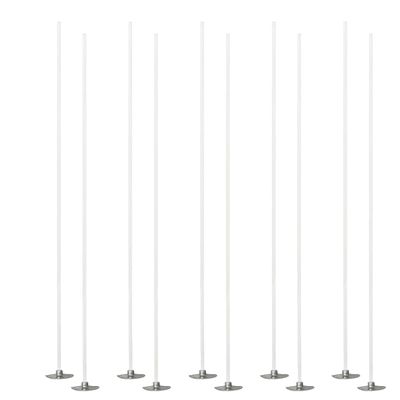 10 19 cm Candle Wicks, Flat Cotton Wick STG 50 for Paraffin, Waxed, with Metal Base