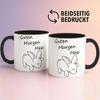 OM3 Good Morning Bunny Coffee Mug with Saying, Black, 325 ml view 2