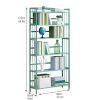 caihuashopping Floor-to-Ceiling Bookcase, 6 Tiers, Green, Space-Saving Storage Shelf view 2