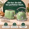 Wiltal Toaster and Kettle Set, Breakfast Set, Retro Green view 2