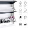 Vladon Fiesta Shoe Cabinet, Matte White/Sand Gray High Gloss, 16-Pair Capacity, 2 Compartments (89 x 104 x 23 cm) view 4