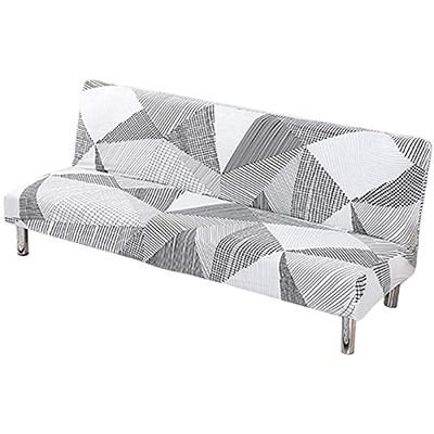 JSKK Armless Sofa Cover, Stretch Futon Slipcover, Gray, 185–210 cm
