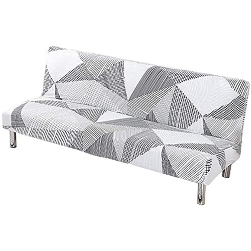 JSKK Armless Sofa Cover, Stretch Futon Slipcover, Gray, 185–210 cm