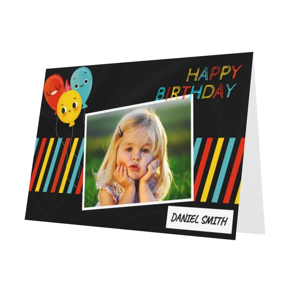 Personalized Photo Birthday Card with Custom Text