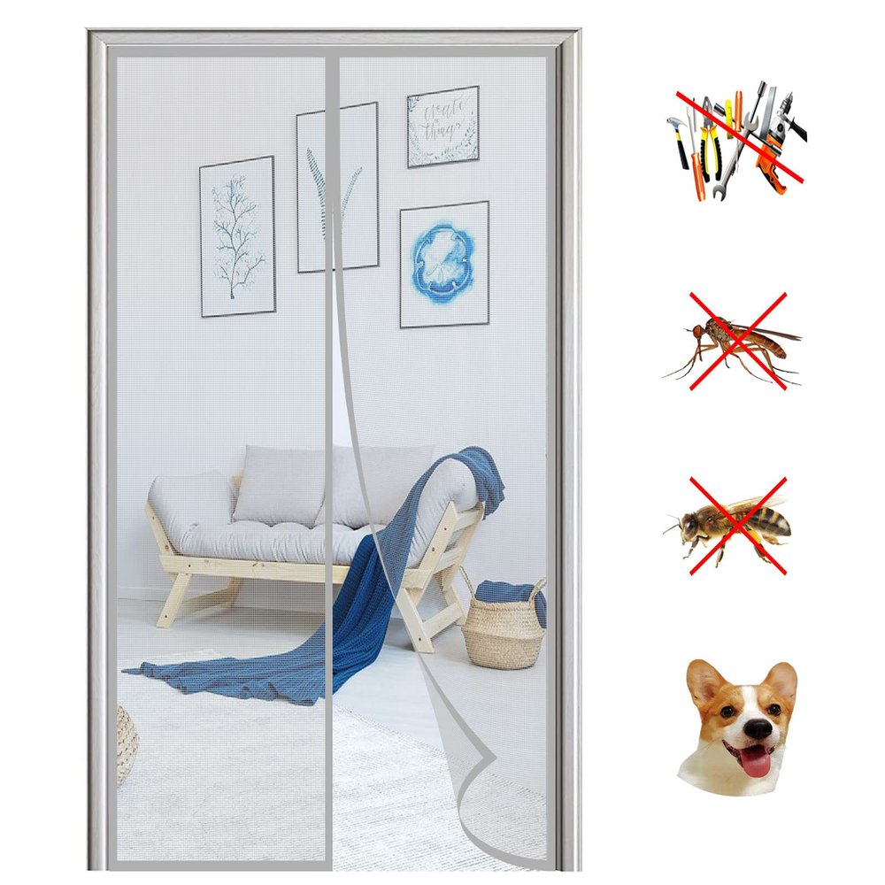 Magnetic Mesh Screen Door, No Drilling