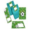 Junapack 12 Boys’ Soccer Birthday Invitations with Envelopes, Teal Bags and Stickers view 1