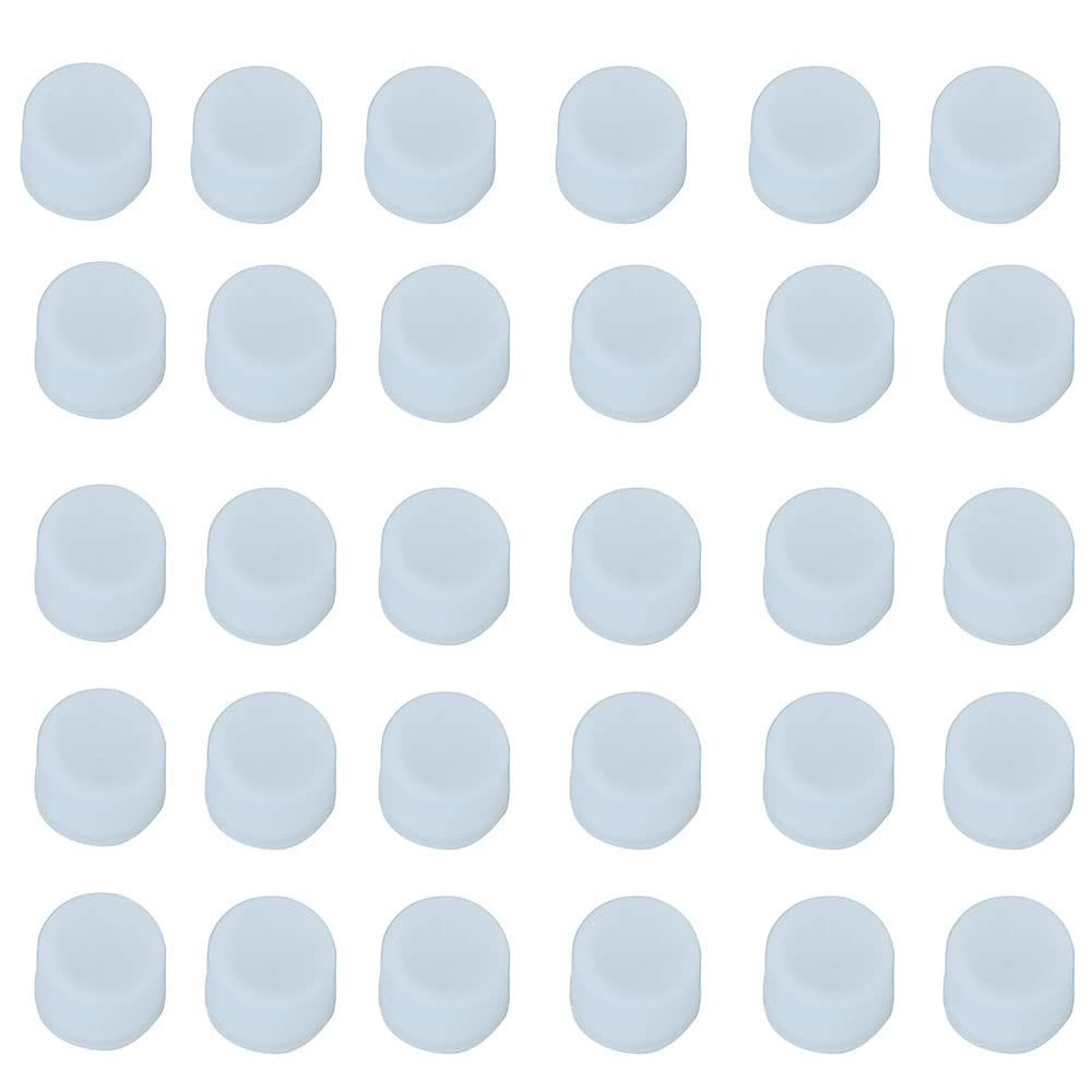 RCA Jack Dust Caps, Silicone, Dustproof, 50-Pack (Transparent)
