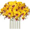 FagusHome 6-Piece Artificial Phalaenopsis Orchid Flowers, 80 cm, Yellow Variegated view 1