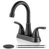 Cinwiny 4-Inch Centerset Bathroom Faucet, 2 Handles, 360° Swivel Spout, Oil-Rubbed Bronze, with Pop-Up Drain view 1