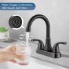 Cinwiny 4-Inch Centerset Bathroom Faucet, 2 Handles, 360° Swivel Spout, Oil-Rubbed Bronze, with Pop-Up Drain view 3