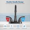 Cinwiny 4-Inch Centerset Bathroom Faucet, 2 Handles, 360° Swivel Spout, Oil-Rubbed Bronze, with Pop-Up Drain view 4