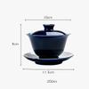 LINLN Hand-Painted Large Gaiwan Bowl, Blue Lotus Chawan Tea Accessory view 3