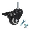 40 mm Threaded Furniture Casters, M8, Black PU, Set of 4 view 1