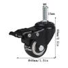 40 mm Threaded Furniture Casters, M8, Black PU, Set of 4 view 2