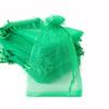 30 Green Organza Drawstring Bags, 9 x 12 cm view 1