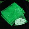 30 Green Organza Drawstring Bags, 9 x 12 cm view 2