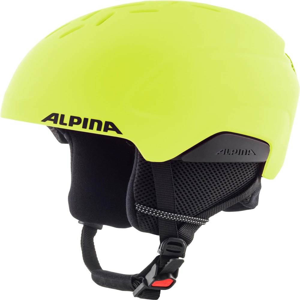 ALPINA PIZI Kids' Ski Helmet, Matte Neon Yellow, 51–55 cm