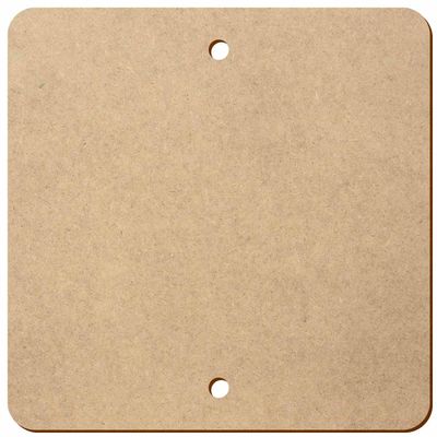 MDF Wood Square with 2 Vertical Holes and Rounded Corners, 3–50 cm