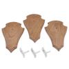 3 Brown Pointed Roe Deer Trophy Plaques, 21 x 13 cm, with 3 Antler Clips view 2