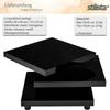 STILISTA Coffee Table with 360° Swivel Tabletops, Cube Design, 73 x 73 cm, Matte White view 3