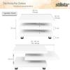 STILISTA Coffee Table with 360° Swivel Tabletops, Cube Design, 73 x 73 cm, Matte White view 4
