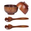 Fltaheroo Wooden Spoon and Bowl Set, Handmade Wooden Tableware for Serving Rice and Soup view 1