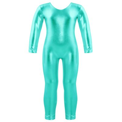 TSSOE Girls' Long-Sleeve Ballet Leotard, Sea Green, Size 104