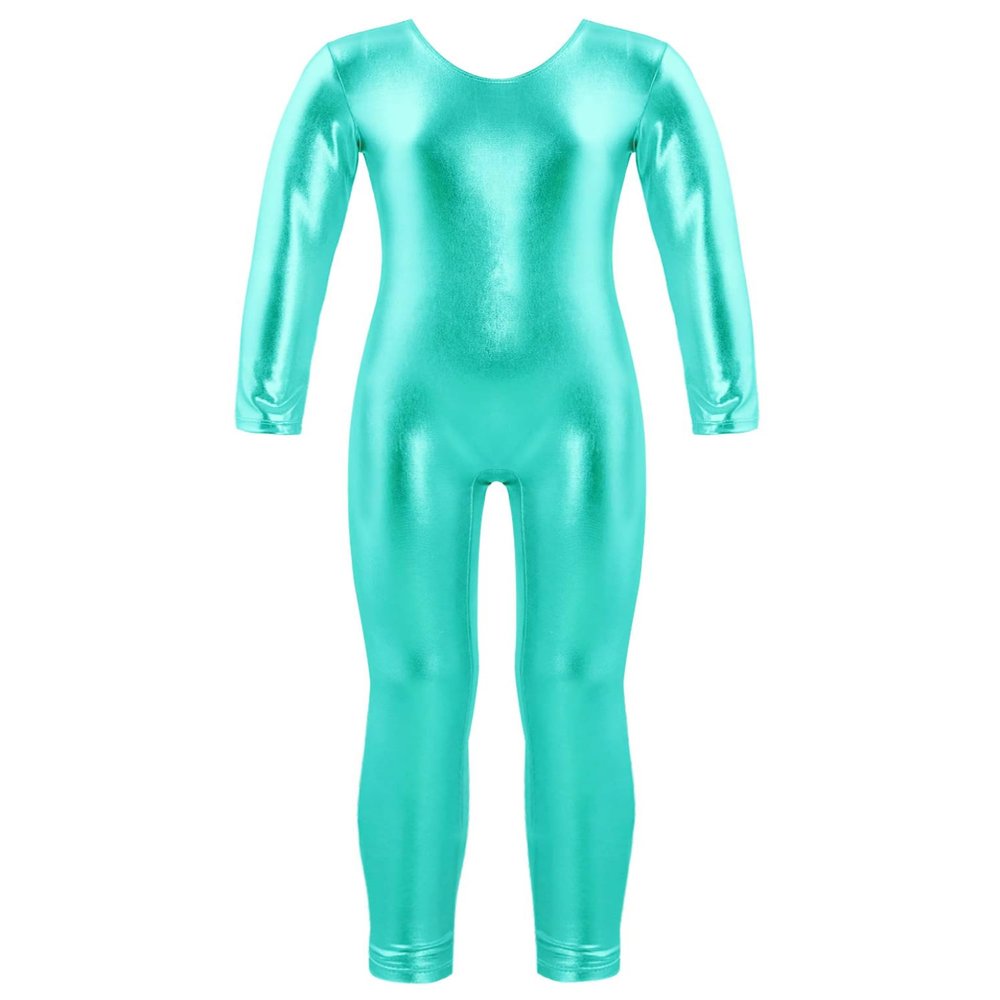 TSSOE Girls' Long-Sleeve Ballet Leotard, Sea Green, Size 104