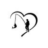 Heart Fishing Sticker, Fishing License, Worm, Leaders, Fish, 13 x 12 cm, 21 Colors view 1