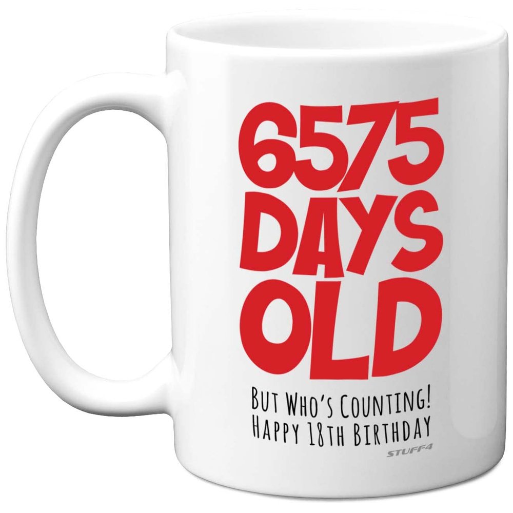 18th Birthday Mug, 325 ml Ceramic Gift for Men and Women