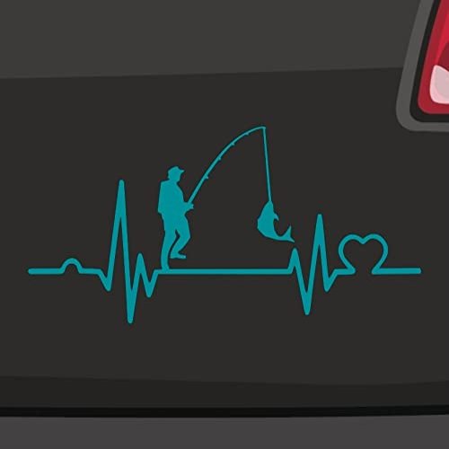 Heartbeat Fishing Sticker – 6 Sizes, 21 Colors