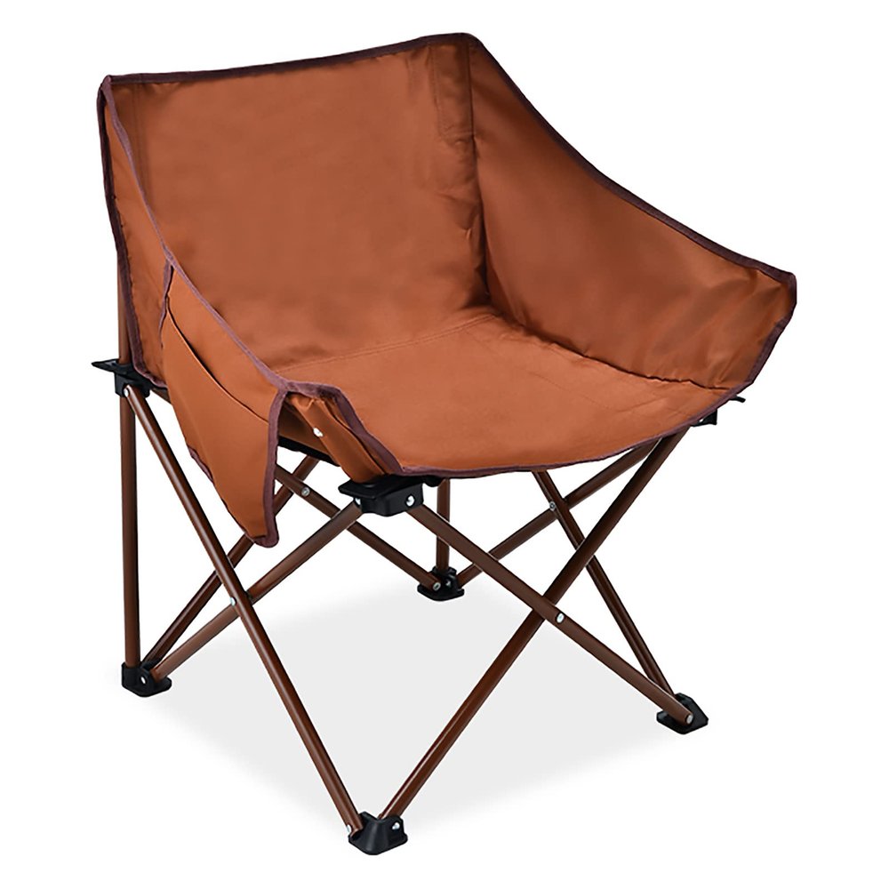 DMCE Ultralight Folding Camping Chair, Brown, 18 x 18 x 26 in